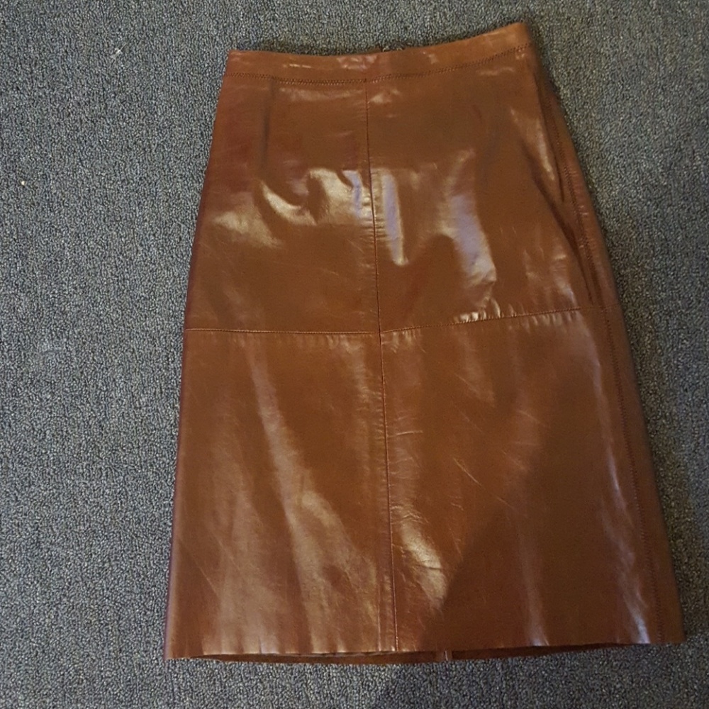 Burgundy Leather Skirt